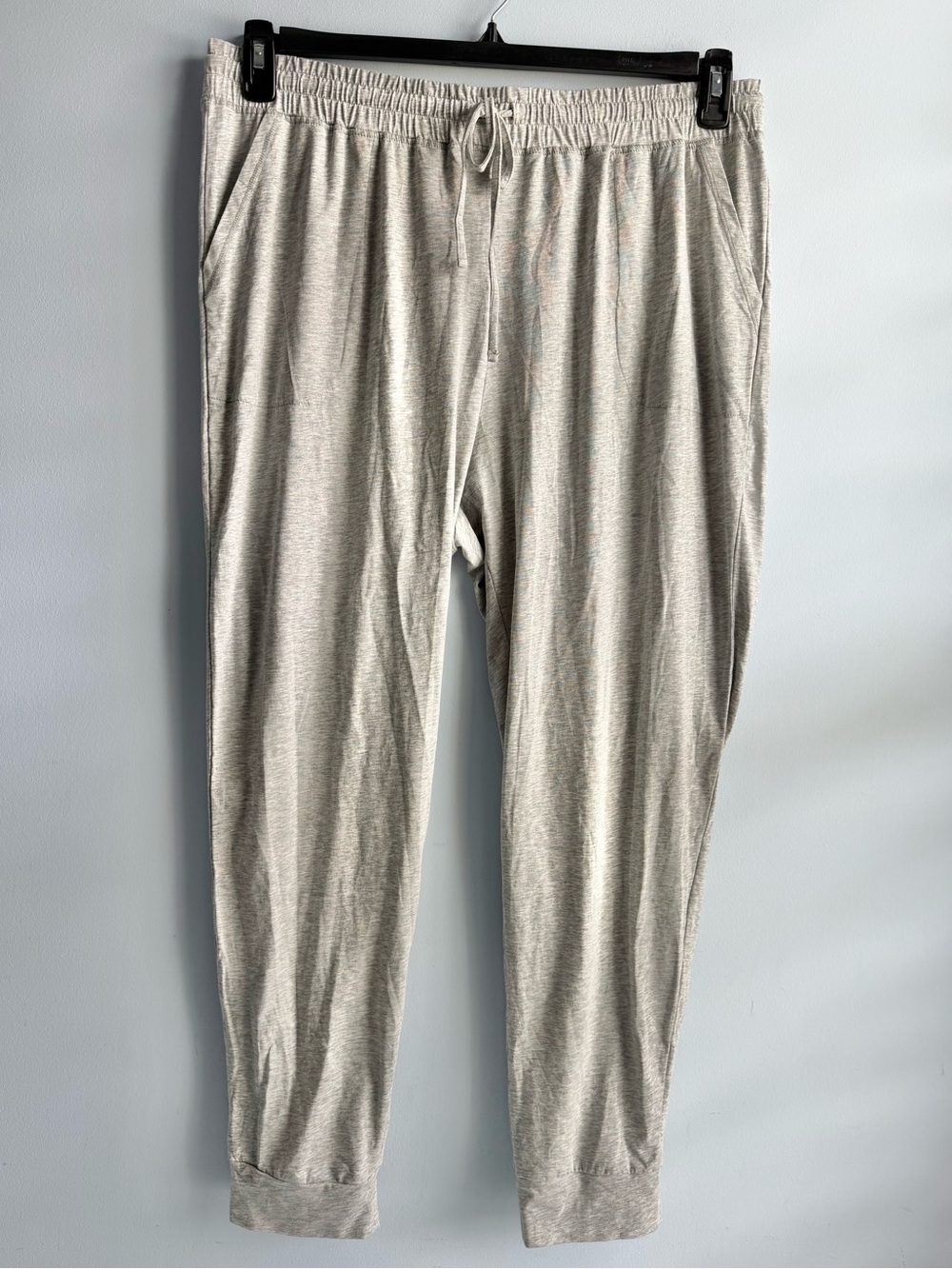 State of Day Women's Light Grey Heathered Jogger Knit Pajama Pants Size XL